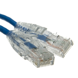 13X6-66100.5 - 6in Slim Cat6a Blue Copper Ethernet Cable 10Gbit