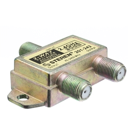 WholesaleCables.com 201-242 F-pin Coaxial Splitter 2 way 2 GHz 90 dB DC Passing on Both Ports