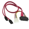 WholesaleCables.com 23SA-01110 20inch  SAS 29 Pin (SFF-8482) to Dual lane SATA Data and Molex Power Cable