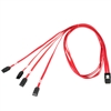 WholesaleCables.com 23SA-01310 40inch  SAS SFF-8087 to SATA Breakout Cable Mini 36 Pin SAS 4 x SATA