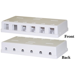 WholesaleCables.com 300-3146E Blank Surface Mount Box for Keystones 6 Hole White