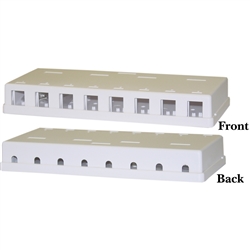 WholesaleCables.com 300-3148E Blank Surface Mount Box for Keystones 8 Hole White