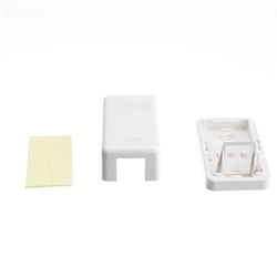 WholesaleCables.com 300-314SE Blank Surface Mount Box for Keystones 1 Hole White