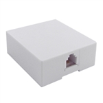 WholesaleCables.com 300-66FF-WH Phone Surface Mount Jack White RJ11 / RJ12 Data / Voice 6P6C (6 Pin 6 Conductor)