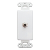 301-1000 Decora Wall Plate Insert White F-pin Coaxial Coupler F-pin Female