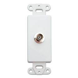 WholesaleCables.com 301-1002 Decora Wall Plate Insert White BNC Coupler BNC Female