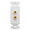 WholesaleCables.com 301-2001 Decora Wall Plate Insert White 2 Banana Plug Binding Posts