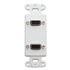 301-2004 Decora Wall Plate Insert White Dual VGA Couplers HD15 Female