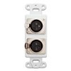 301-2005 Decora Wall Plate Insert White Dual XLR Female to Solder Type