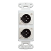 301-2006 Decora Wall Plate Insert White Dual XLR Male to Solder Type
