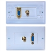 WholesaleCables.com 301-29100 Wall Plate White VGA and 3.5mm Stereo Jack HD15 Female and 3.5mm Female