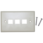 WholesaleCables.com 301-3K Keystone Wall Plate Beige 3 Hole Single Gang