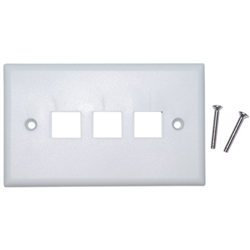 301-3K-W Keystone Wall Plate White 3 Hole Single Gang