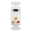 301-4001 Decora Wall Plate Insert White 1 VGA Coupler and 3 RCA Couplers (Red/White/Yellow) HD15 Female and RCA Female