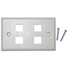 WholesaleCables.com 301-4K Keystone Wall Plate Beige 4 Hole Single Gang