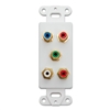 WholesaleCables.com 301-5001 Decora Wall Plate Insert White 5 RCA Couplers (Component Red Green Blue (Y/Pr/Pb) + Red/White) RCA Female