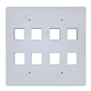 WholesaleCables.com 301-8K-W Keystone Wall Plate White 8 Hole Dual Gang