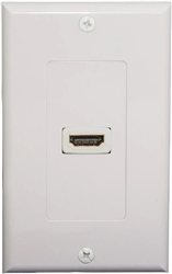 301-HD001 Wall Plate White Single HDMI Port with Strain Relief HDMI Female