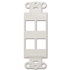 WholesaleCables.com 302-4D-W Decora Wall Plate Insert White 4 Keystone Jack