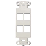 WholesaleCables.com 302-4D-W Decora Wall Plate Insert White 4 Keystone Jack