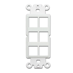 WholesaleCables.com 302-6D-W Decora Wall Plate Insert White 6 Hole for Keystone Jack