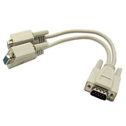 30D1-27208 8inch DB9 Serial Y adapter DB9 Male to Dual DB9 Female