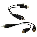 30R1-03360 6inch RCA Splitter / Adapter RCA Male to Dual RCA Female