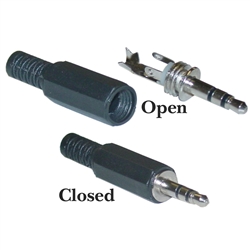 WholesaleCables.com 30S1-01100 3.5mm Stereo Male Connector with Plastic Hood Solder Type