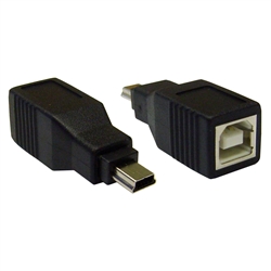 WholesaleCables.com 30U1-08300 USB B Female to USB Mini-B 5 Pin Male Adapter