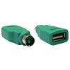 30U2-26300 USB to PS/2 Keyboard/Mouse Adapter Green USB Type A Female to PS/2 (MiniDin6) Male