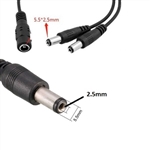 20 inch DC Power Y Cable Female DC Socket to Dual Male DC Plug 5.5 x 2.5mm