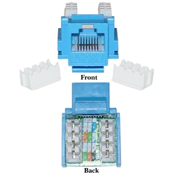 WholesaleCables.com 310-120BL Cat5e Keystone Jack Blue RJ45 Female to 110 Punch Down