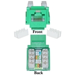 WholesaleCables.com 310-120GR Cat5e Keystone Jack Green RJ45 Female to 110 Punch Down