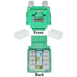 WholesaleCables.com 310-120GR Cat5e Keystone Jack Green RJ45 Female to 110 Punch Down