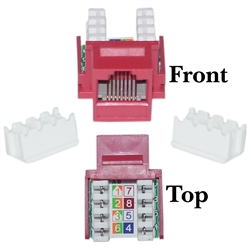 310-120RD Cat5e Keystone Jack Red RJ45 Female to 110 Punch Down