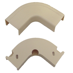 WholesaleCables.com 31R2-001IV 1.25 inch Surface Mount Cable Raceway Ivory Flat 90 Degree Elbow