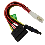 31SA-002P 6inch Molex to SATA Power Y Cable 4 Pin Molex Male to Dual Serial ATA Female