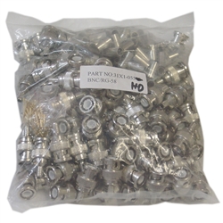 WholesaleCables.com 31X1-055AD RG58 Stranded BNC Connector with 3 Pieces / Set (100 Sets Per Bag)