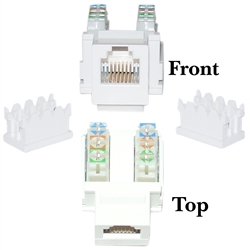 320-120WH Keystone Insert White Phone/Data Jack RJ11 / RJ12 Female to 110 Type Punch Down