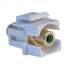 WholesaleCables.com 324-220WG Keystone Insert White Recessed RCA Female Coupler (Green RCA)