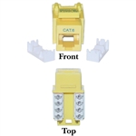 WholesaleCables.com 326-120YL Cat6 Keystone Jack Yellow RJ45 Female to 110 Punch Down