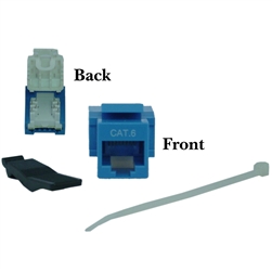 WholesaleCables.com 327-120BL Cat6 Keystone Jack Blue Toolless RJ45 Female