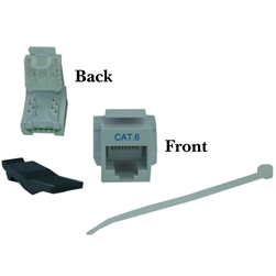 WholesaleCables.com 327-120WH Cat6 Keystone Jack White Toolless RJ45 Female