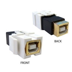 333-210 Keystone Insert White USB 2.0 Type B Female Coupler Gold Plated