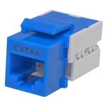 33X6-120BL Cat6a Keystone Jack Blue RJ45 Female to 110 Punch Down