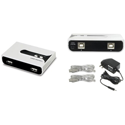 WholesaleCables.com 40222B USB 2.0 Manual Sharing Switch 2 PC to 2 USB 2.0 Device (Crossover)