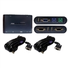 WholesaleCables.com 41KV-21202 KVM Switch 2 Port VGA; USB and PS/2 Includes 6 ft Cables