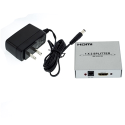WholesaleCables.com 41V3-02100 HDMI Amplified Splitter 2 way 1x2 HDMI High Speed with Ethernet Metal Housing