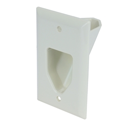 45-0001-WH 1-Gang Recessed Low Voltage Cable Plate, White