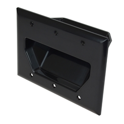 45-0003-BK  3-Gang Black Recessed Low Voltage Cable Plate